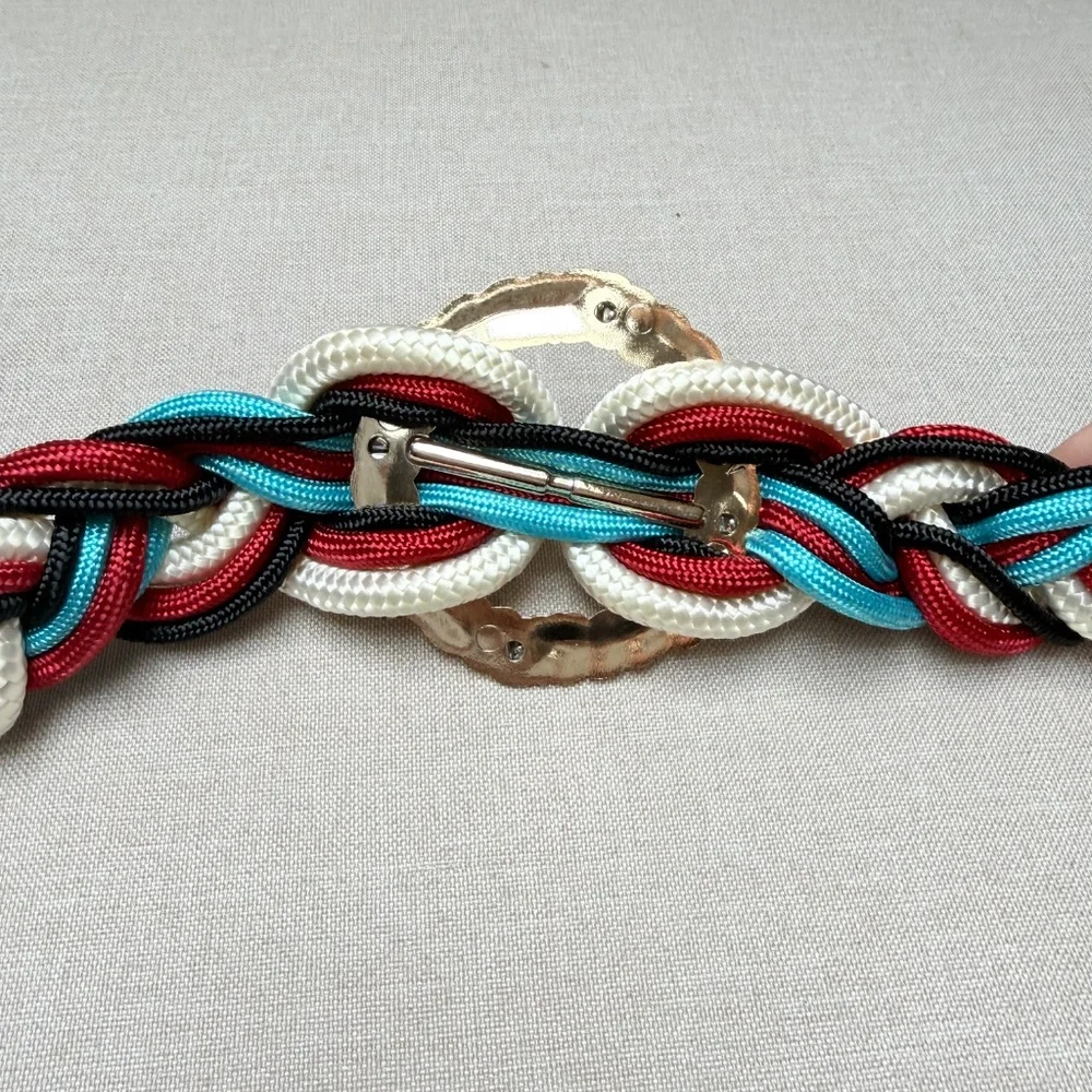 Vintage 1980s Braided Rope Cord Belt 28”